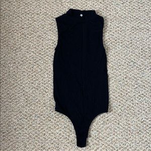 Mock neck ribbed body suit